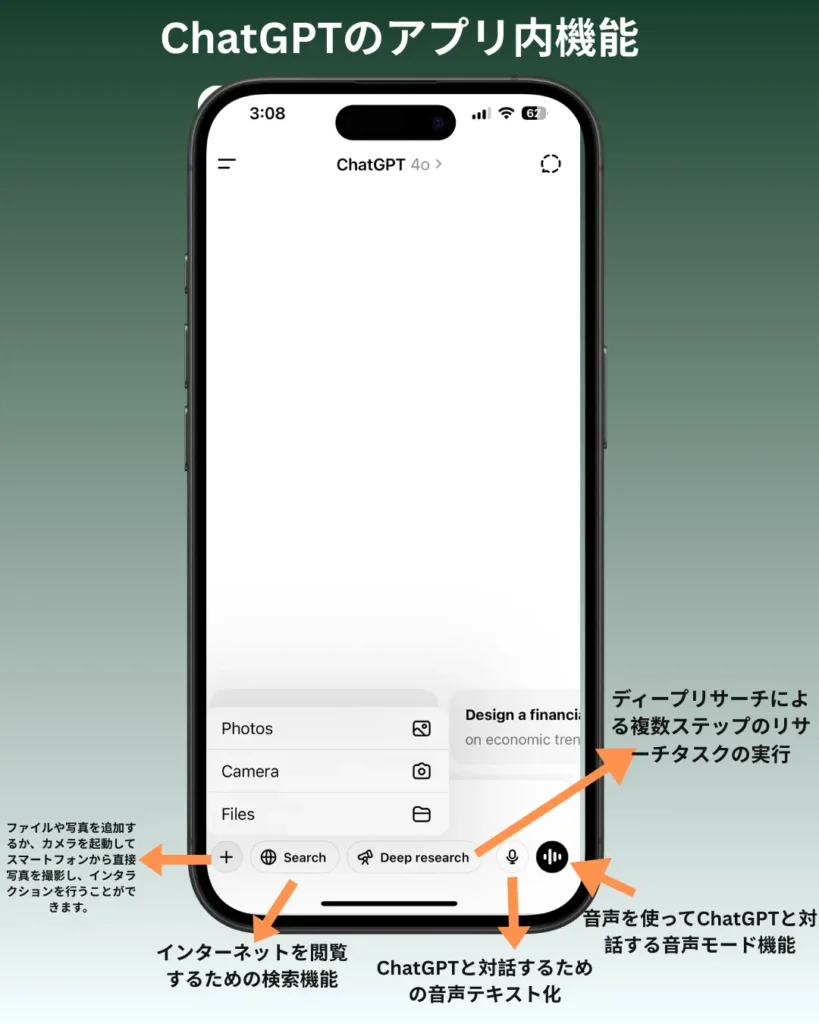 ChatGPT アプリで利用可能な機能